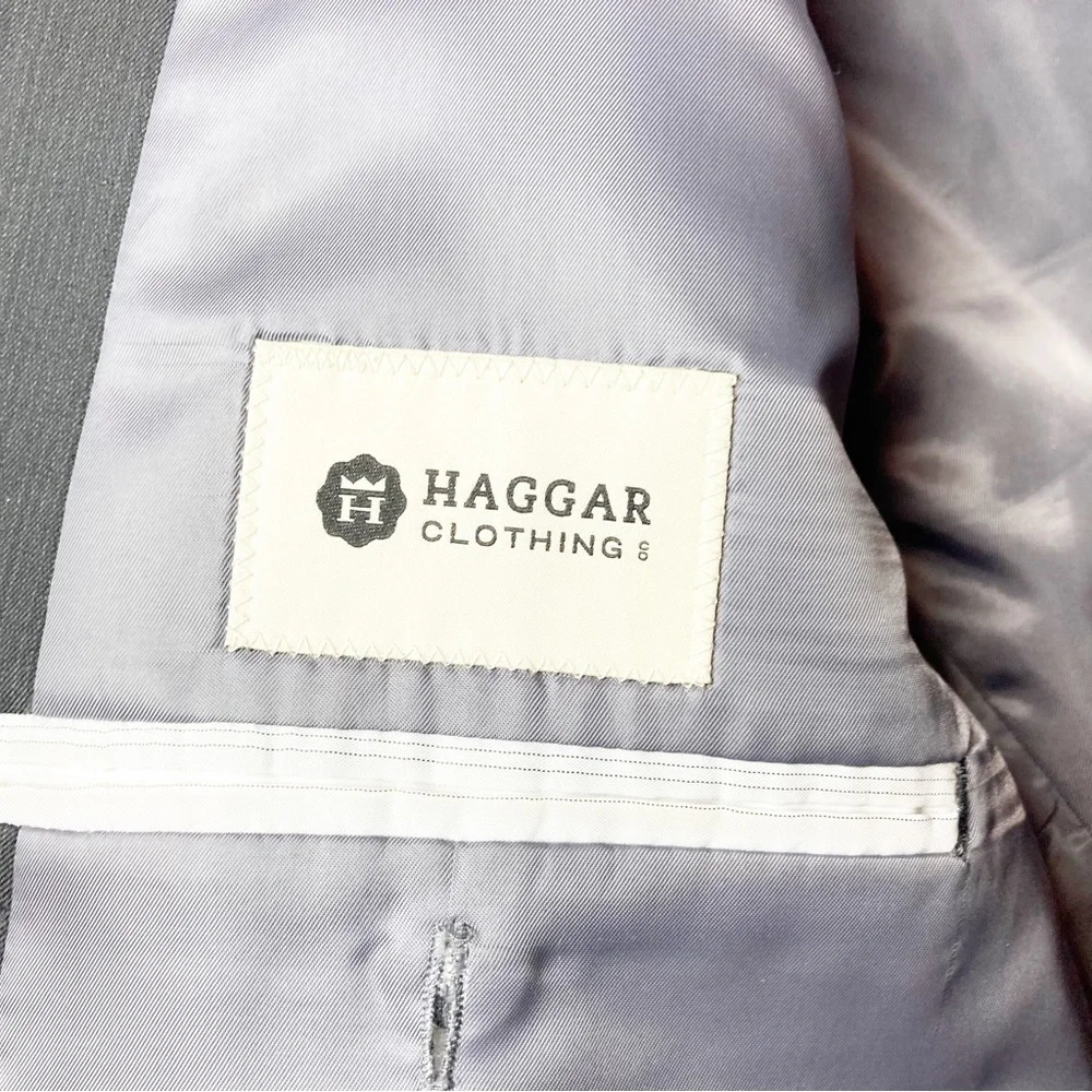 Mens haggar tailored fit suit coat dark grey